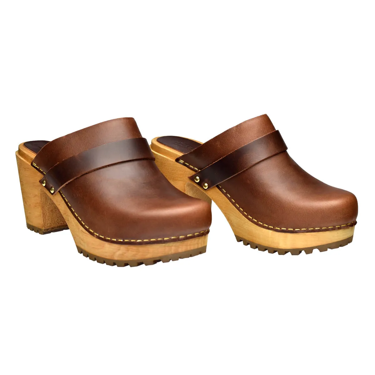 Peleni Women's Wood Clog in Brown