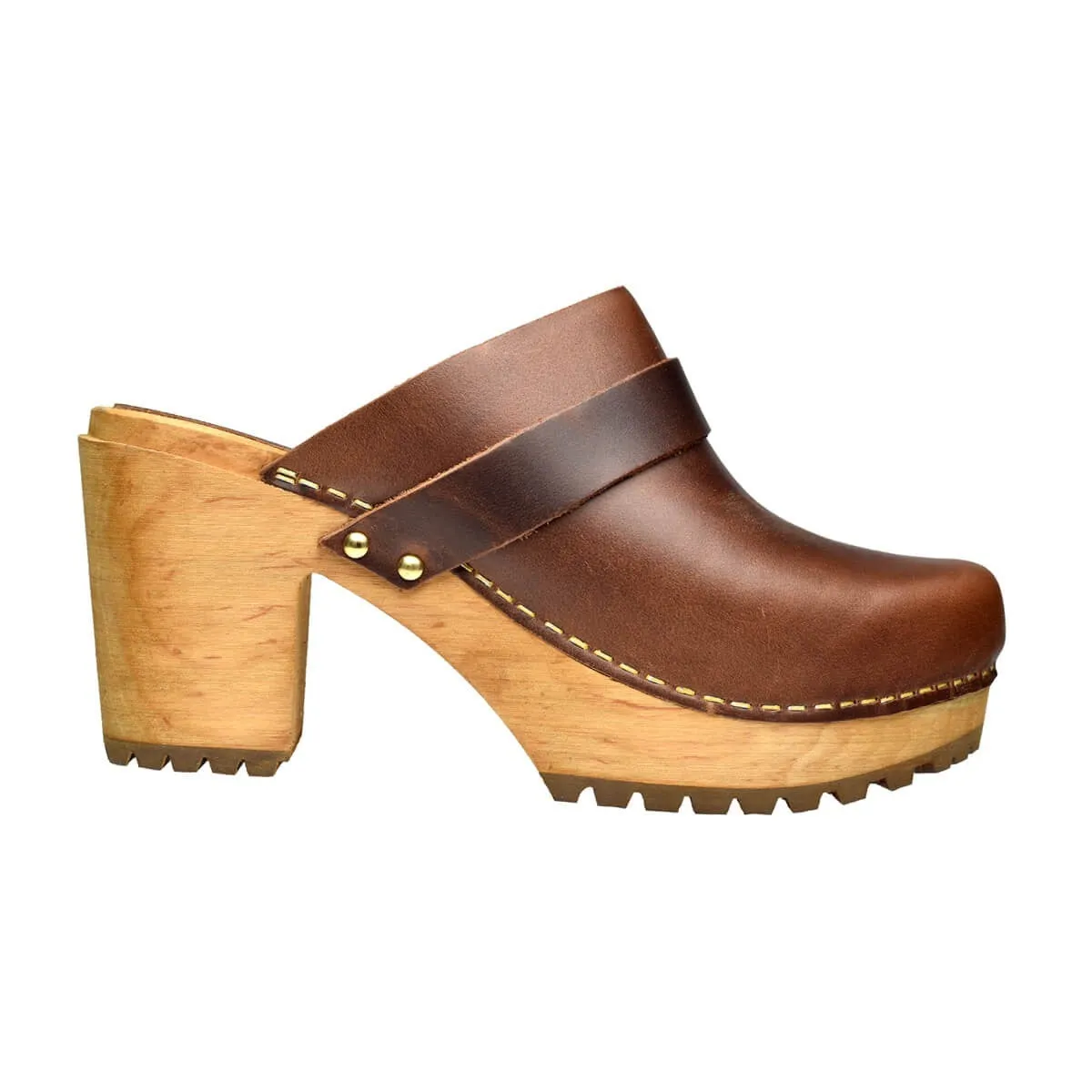 Peleni Women's Wood Clog in Brown