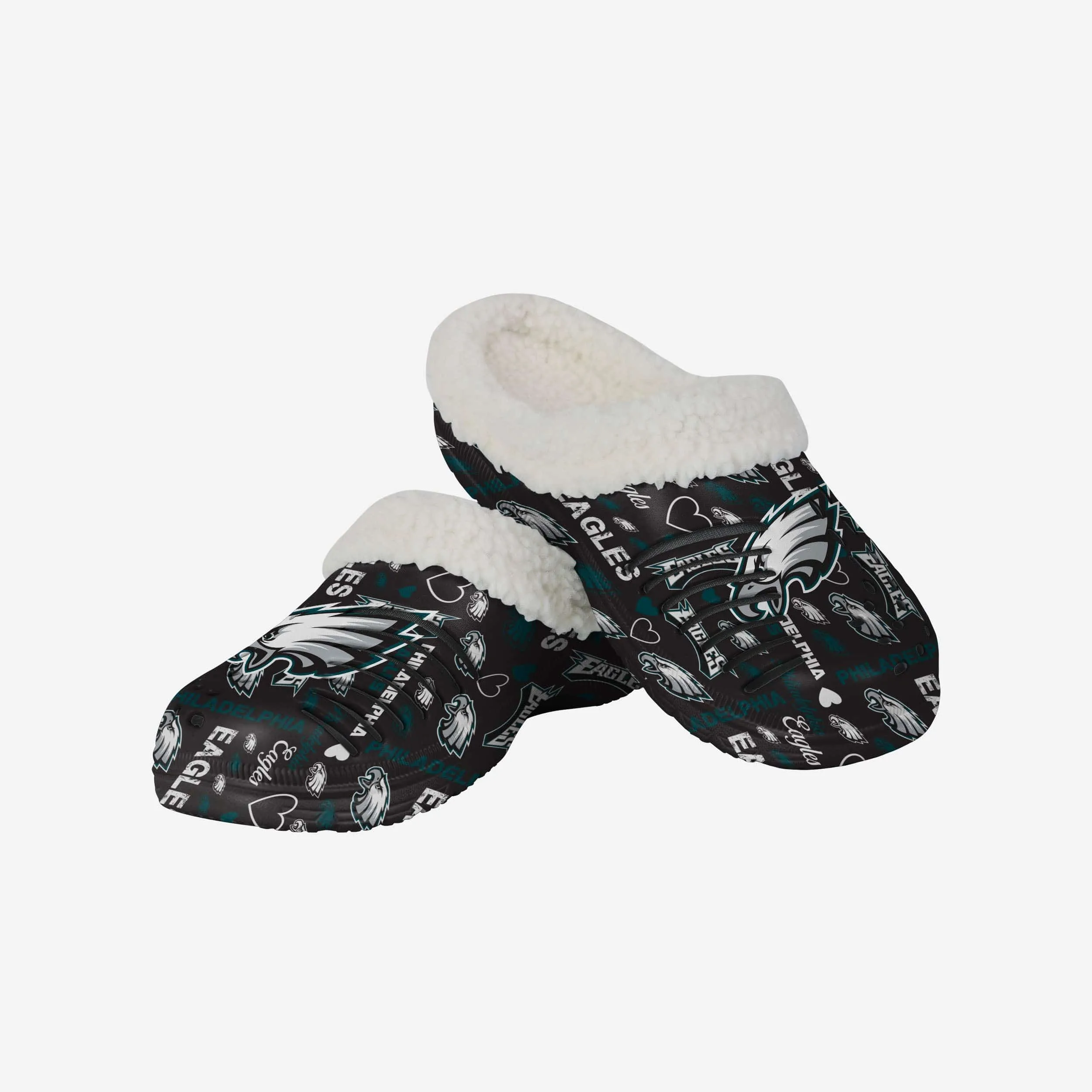 Philadelphia Eagles Womens Sherpa Lined Logo Love Clog