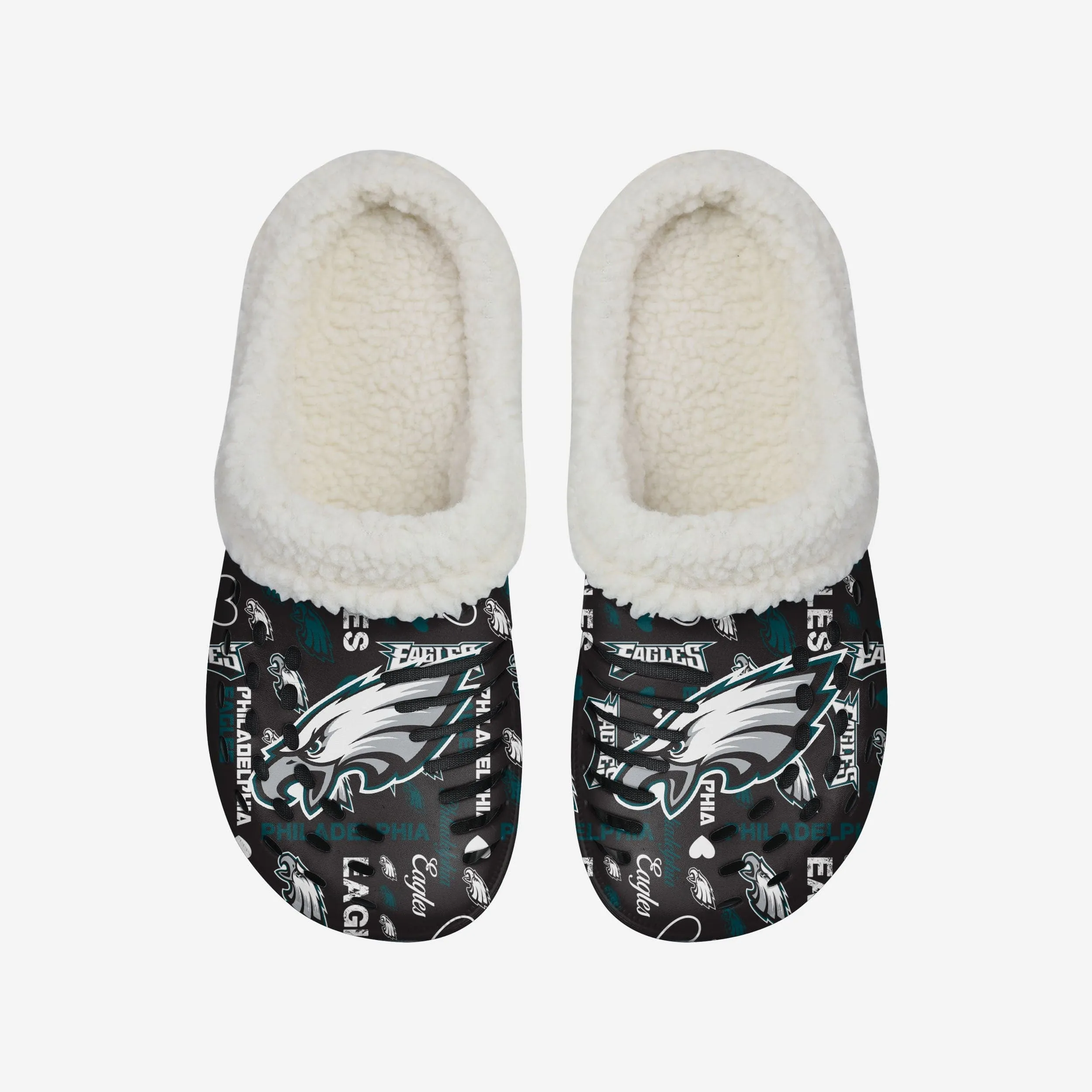 Philadelphia Eagles Womens Sherpa Lined Logo Love Clog