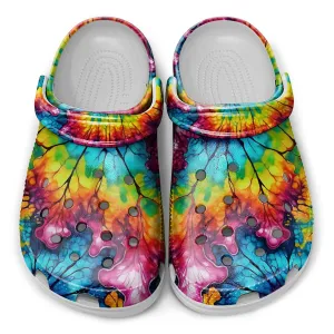 Psychedelic Hippie Clogs – Vibrant Full-Color Trippy Pattern Shoes