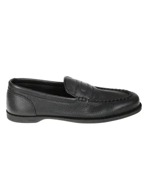 Pure Grain Black Leather Flexi Loafer