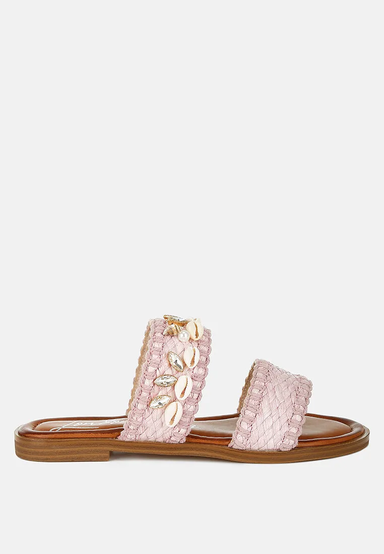 Raffia Slip On Sandals By RAG