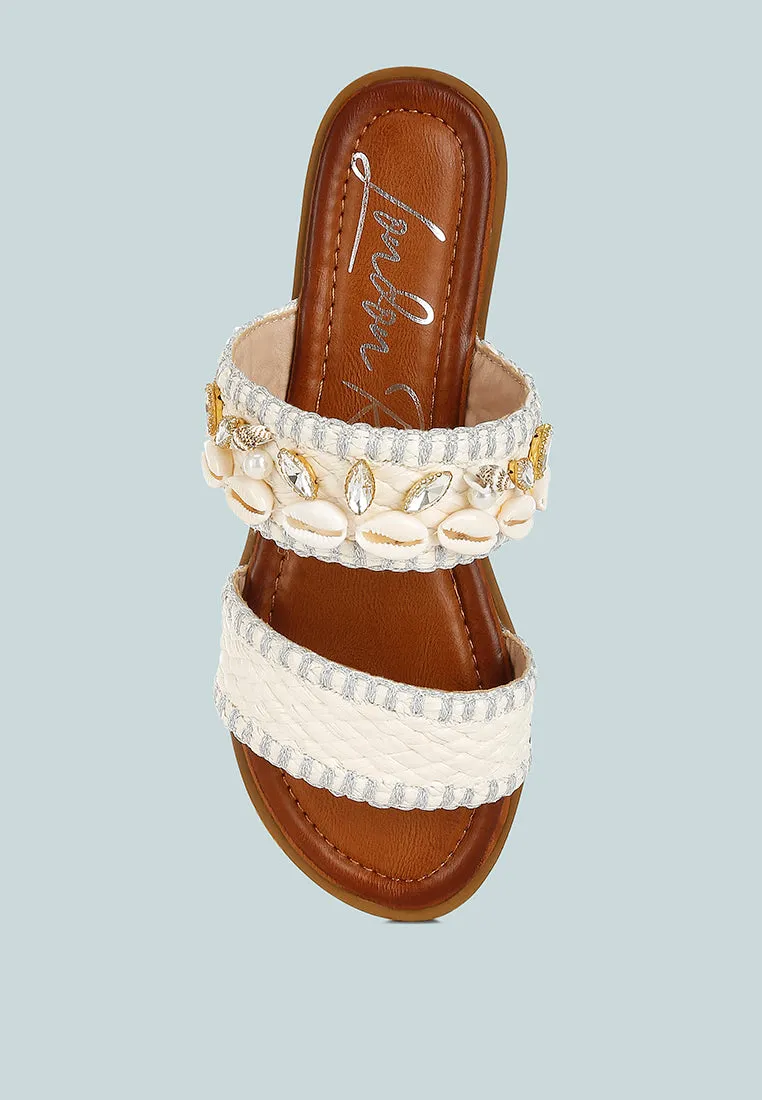 Raffia Slip On Sandals By RAG