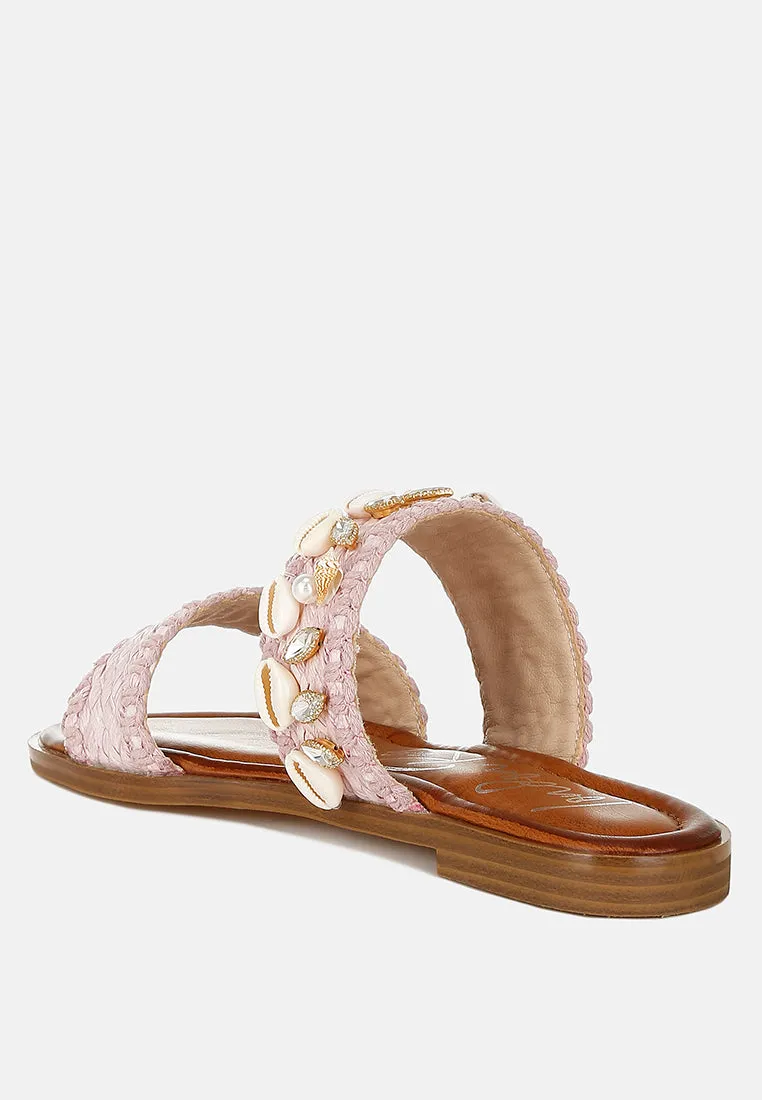 Raffia Slip On Sandals By RAG