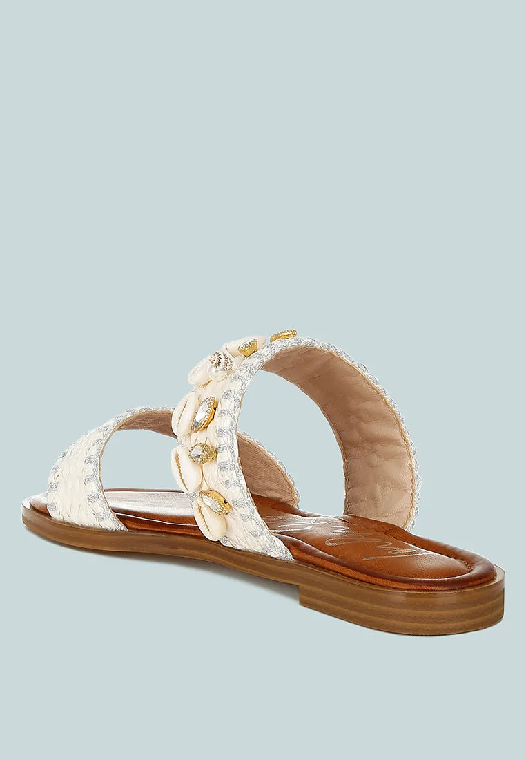 Raffia Slip On Sandals By RAG