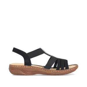 Rieker Low Elasticated Sandal Black