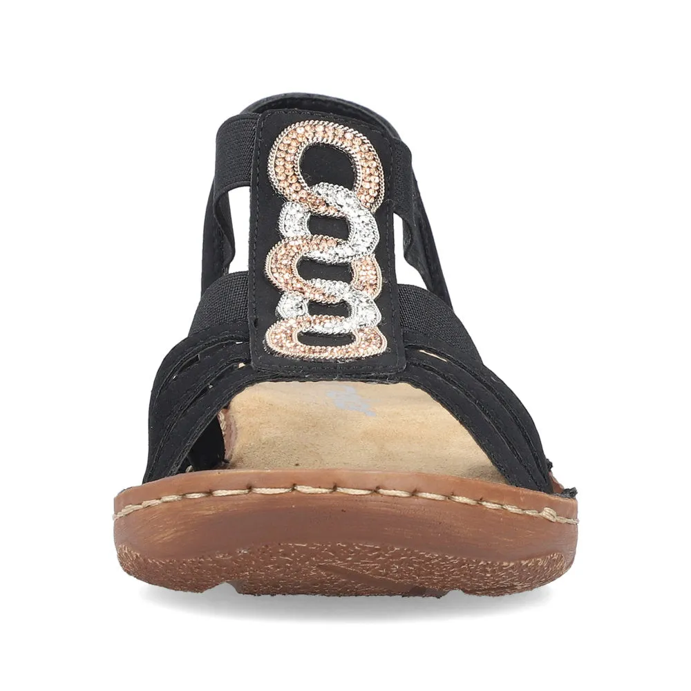 Rieker Low Elasticated Sandal Black
