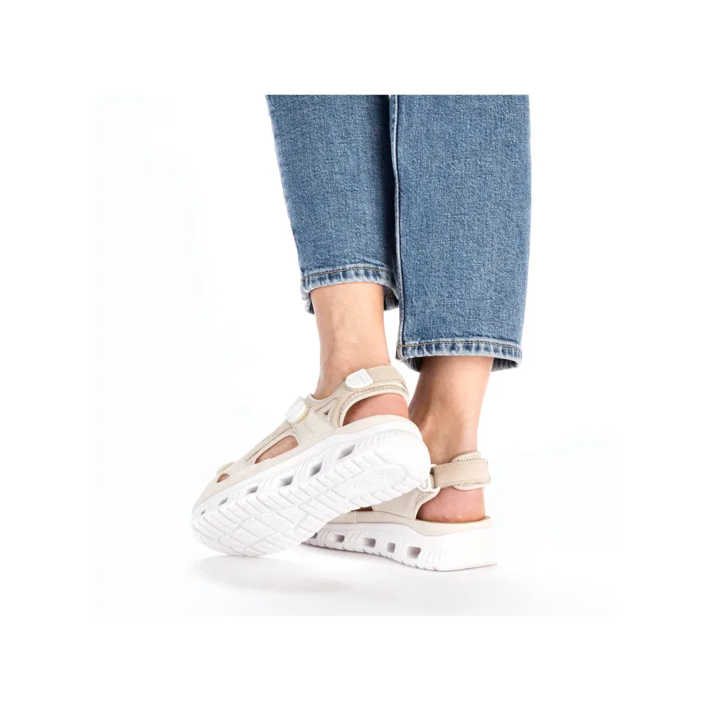Rieker Velcro Trekking Sandal Cream Pearl