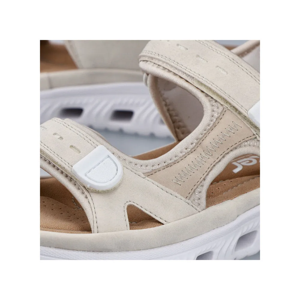 Rieker Velcro Trekking Sandal Cream Pearl