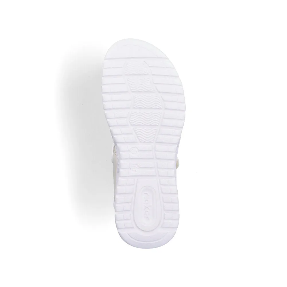 Rieker Velcro Trekking Sandal Cream Pearl