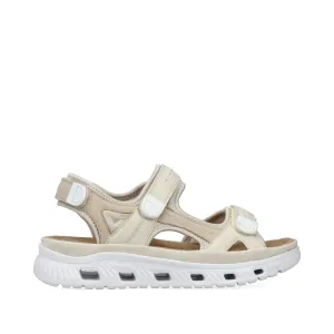 Rieker Velcro Trekking Sandal Cream Pearl