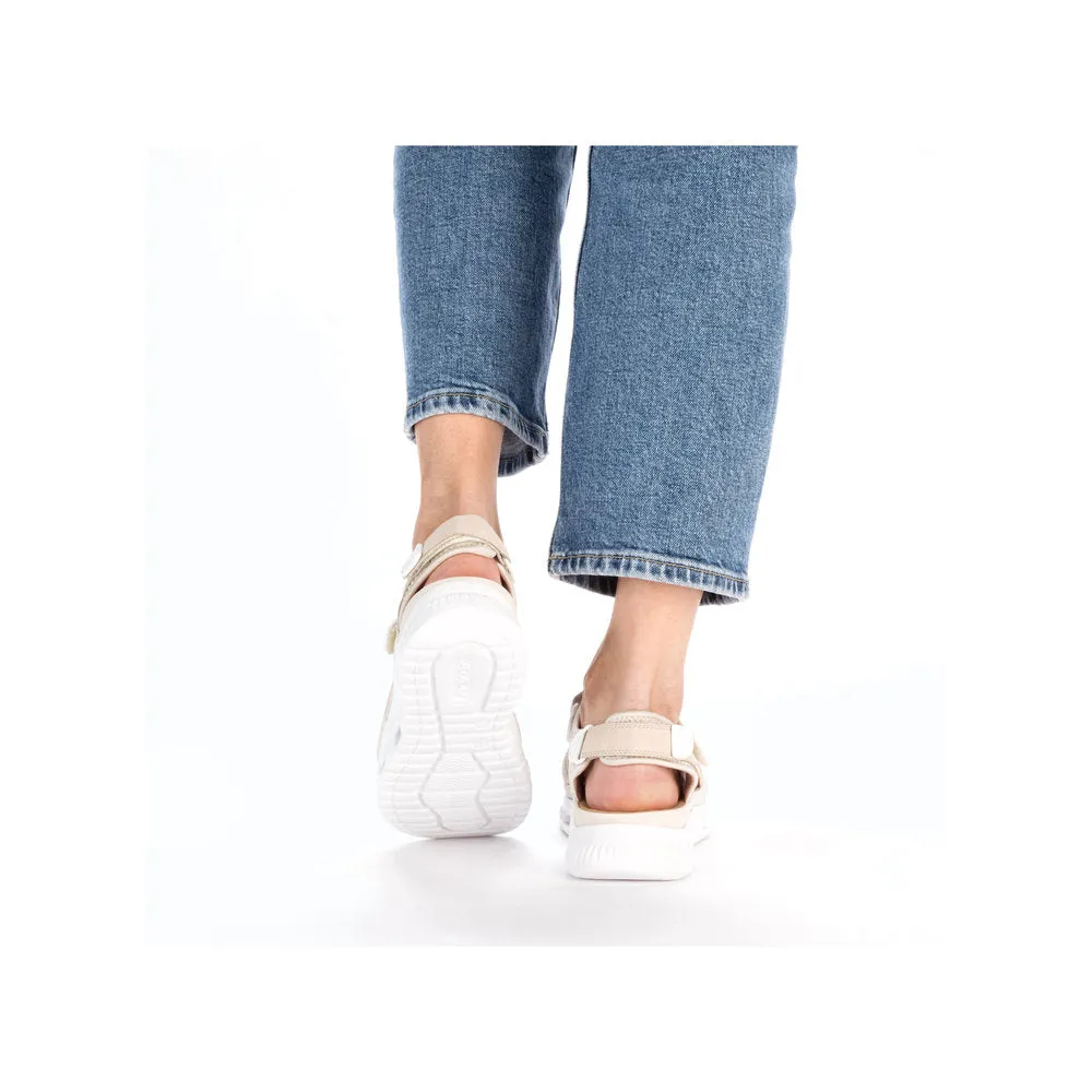 Rieker Velcro Trekking Sandal Cream Pearl