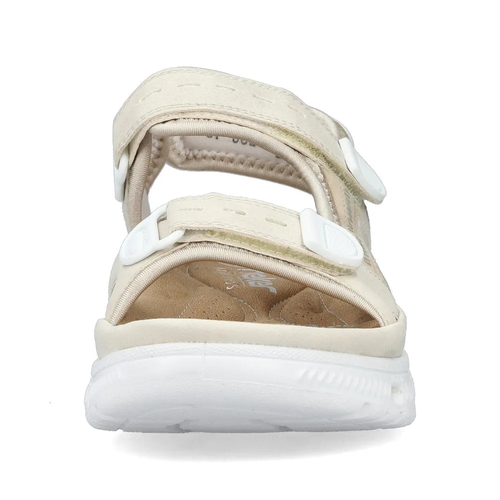 Rieker Velcro Trekking Sandal Cream Pearl