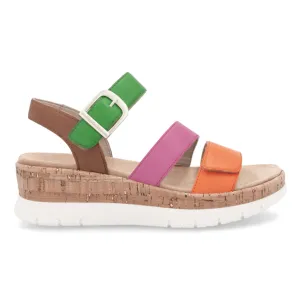 Rieker Women's D2P50-90 Gizela Aperol Orange/Fuchsia/Absynth Green/Nutmeg