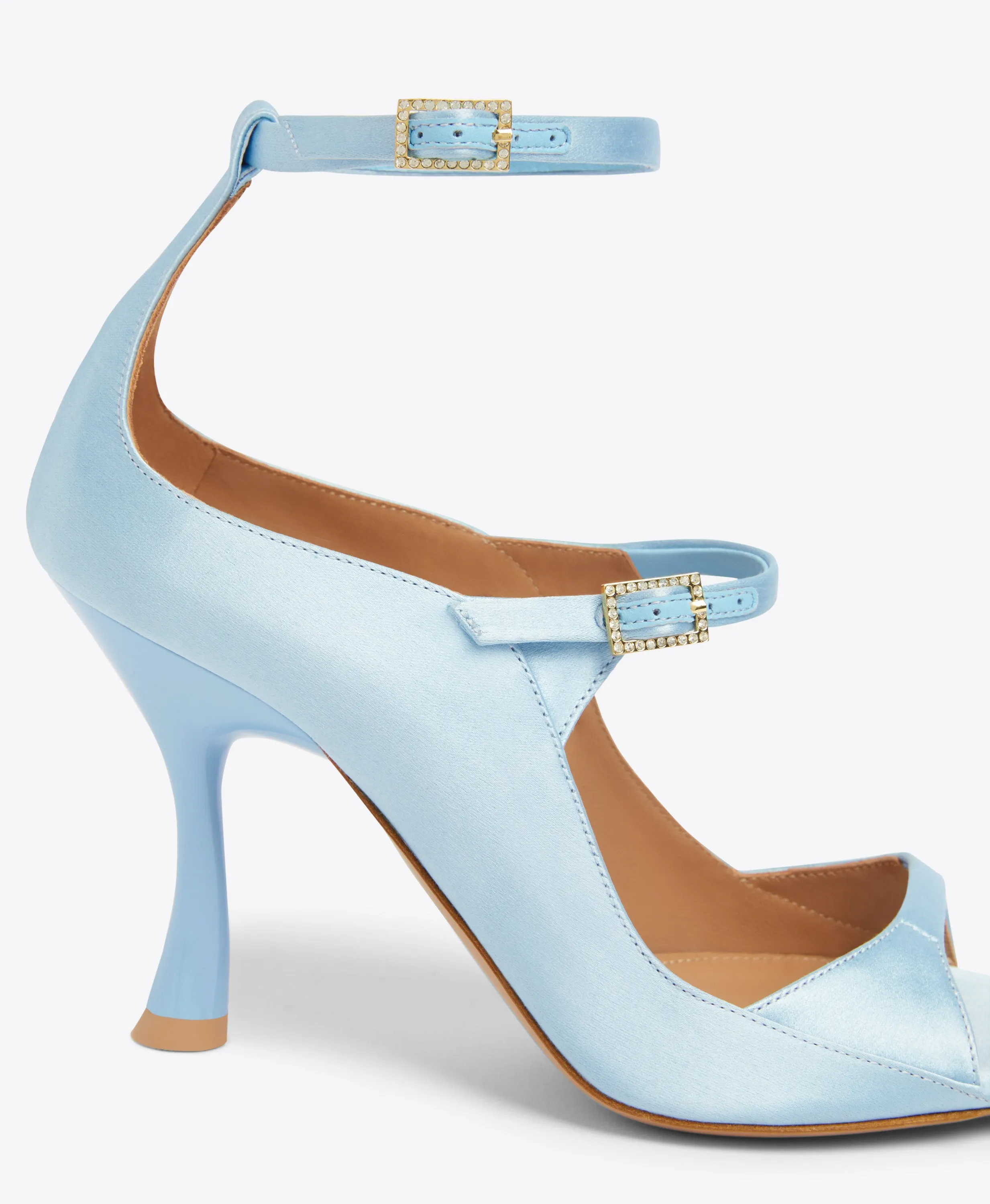 Riley 90 Sky Blue Satin Sandals