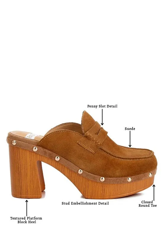 Riley Genuine Suede Platform Clogs