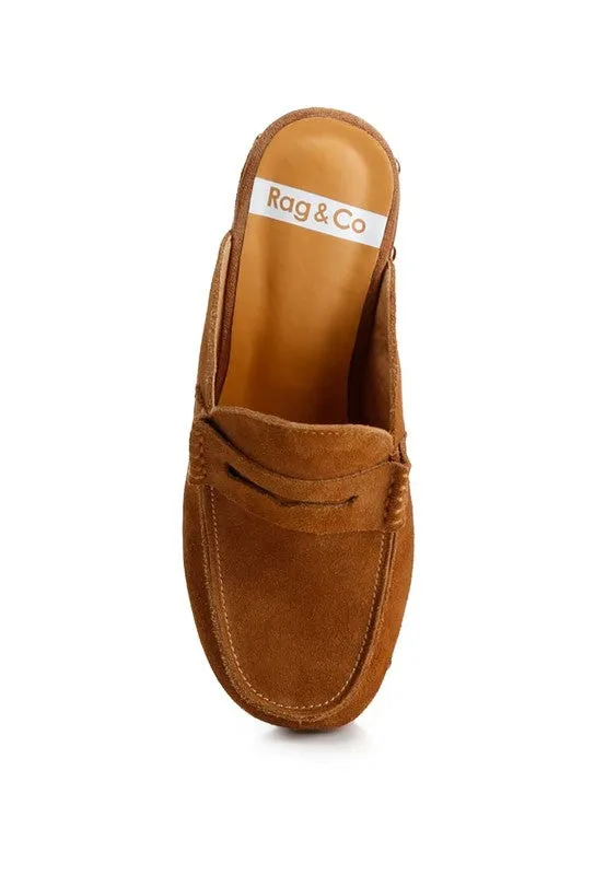 Riley Genuine Suede Platform Clogs