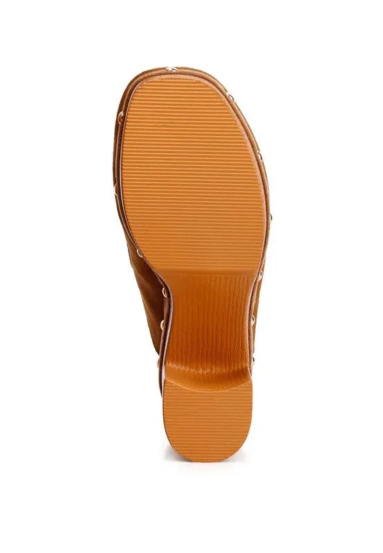 Riley Genuine Suede Platform Clogs