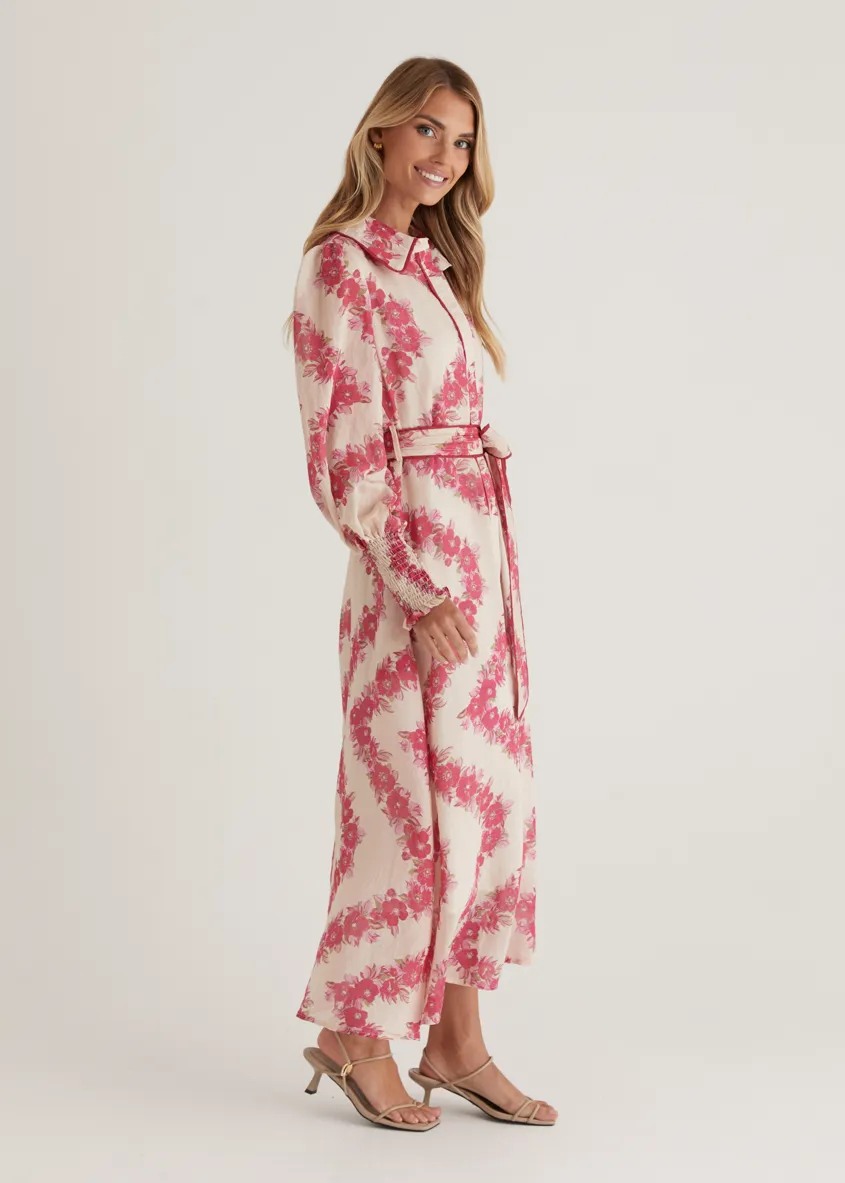 Rosemary Maxi Dress - Magenta Floral