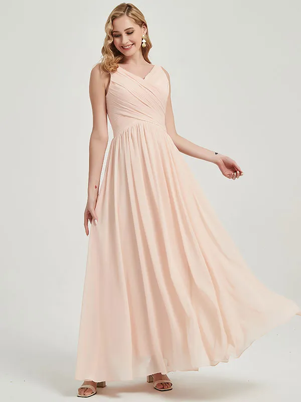 Rusty Red Wide Straps Sleeveless Classic Pleated Long Bridesmaid Dress