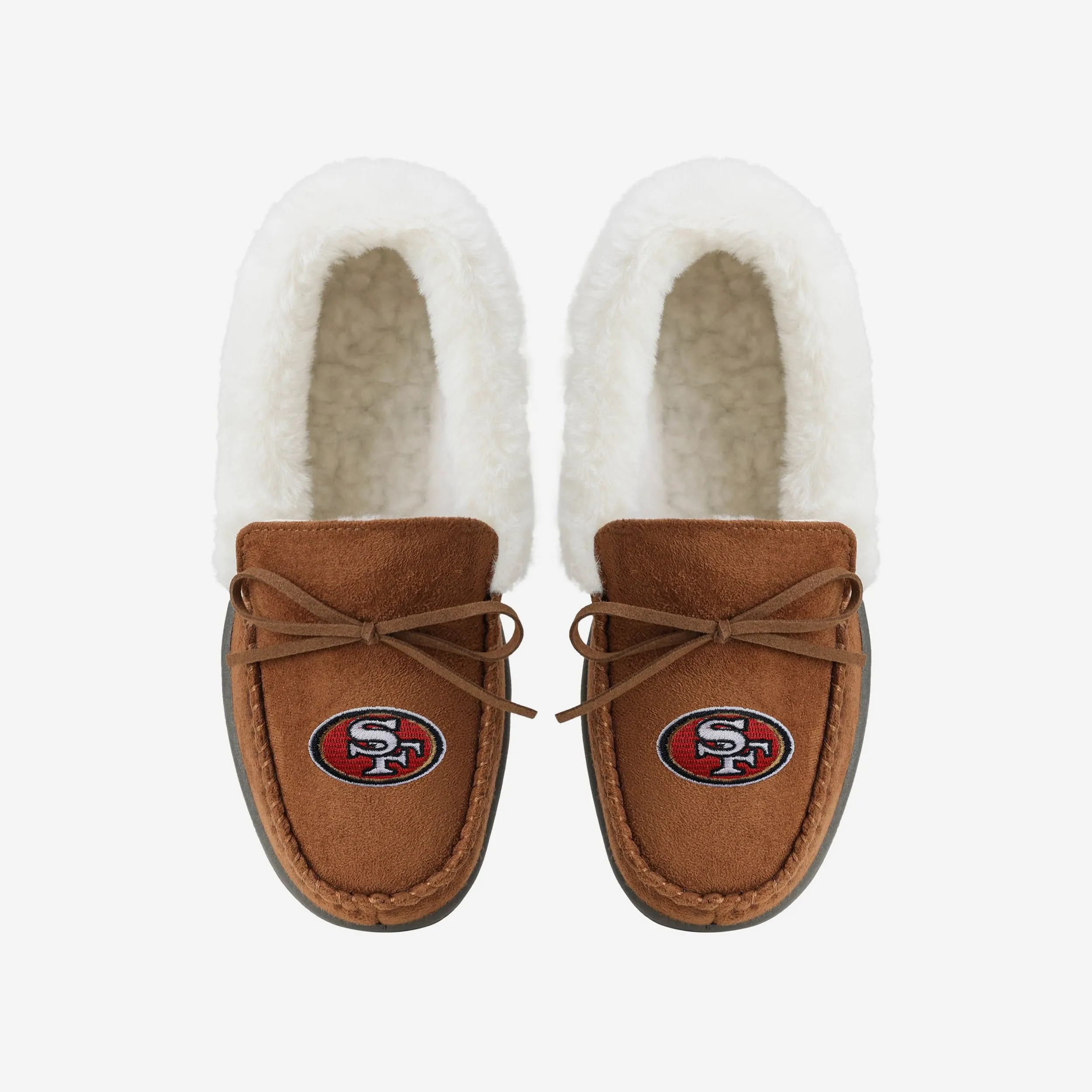San Francisco 49ers Womens Tan Moccasin Slipper