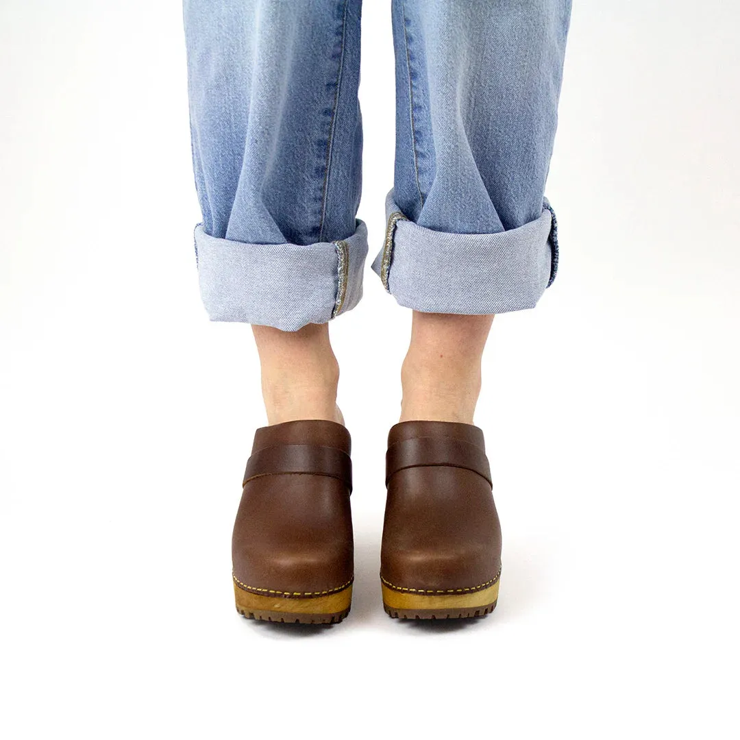 Sanita Peleni Smooth Leather Wedge Clog