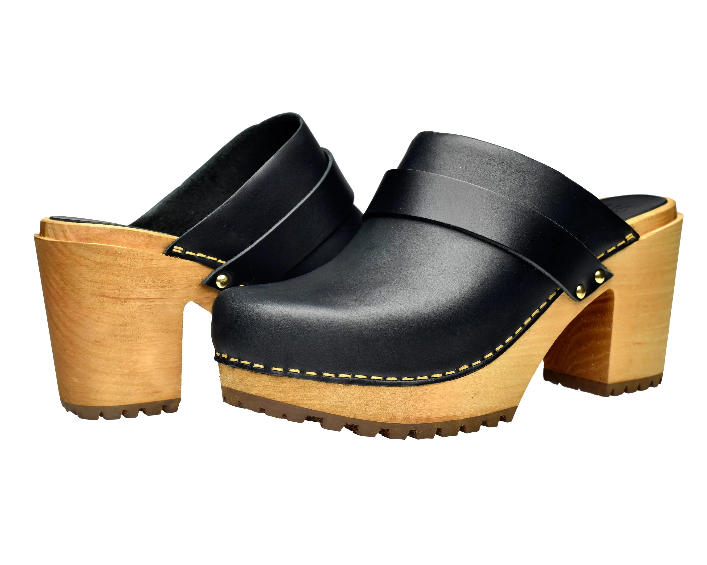 Sanita Peleni Smooth Leather Wedge Clog