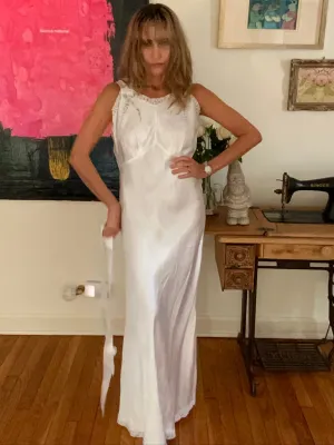 Satin Bridal Nightgown - 50s - 50H