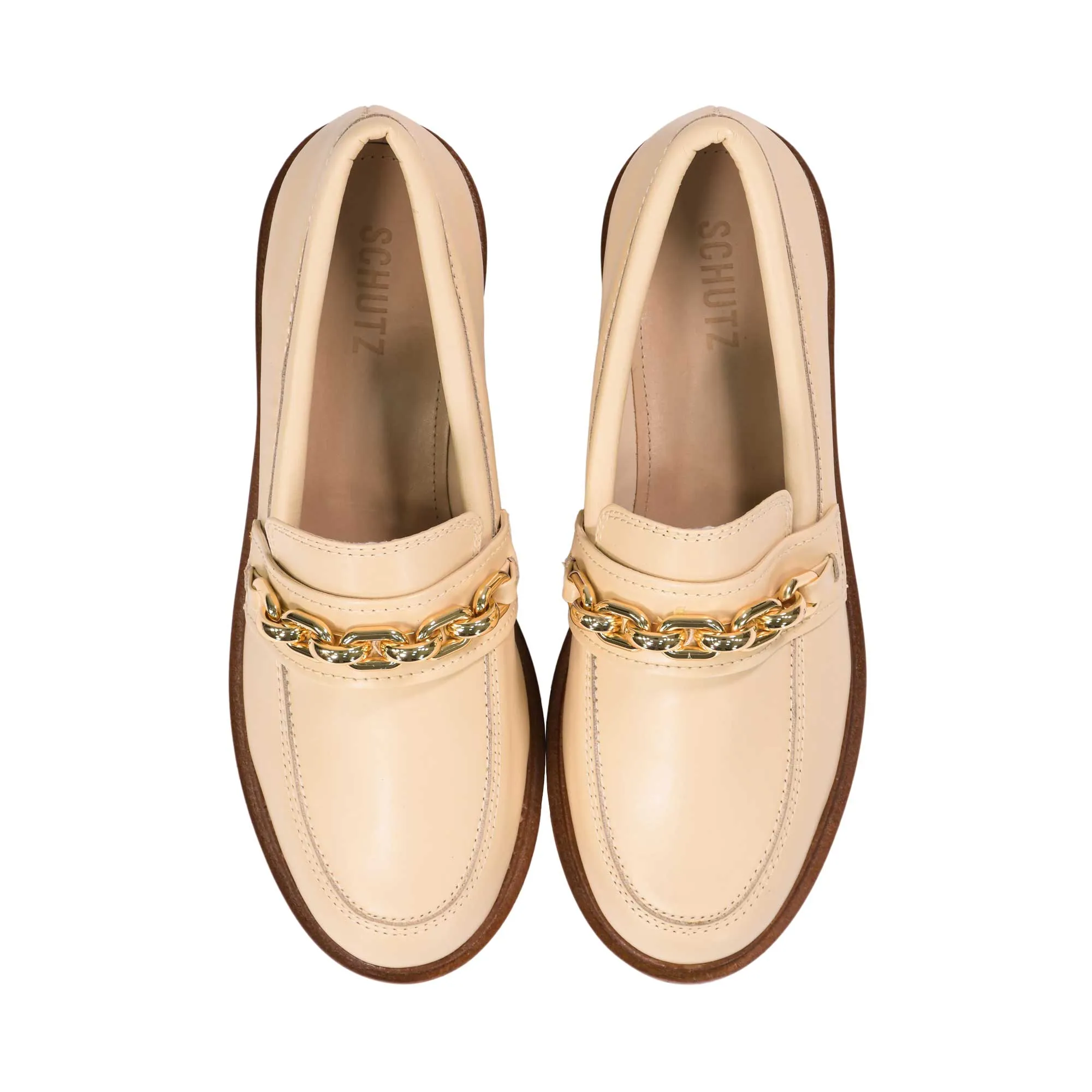 Schutz Women's Egg Shell Moccasin
