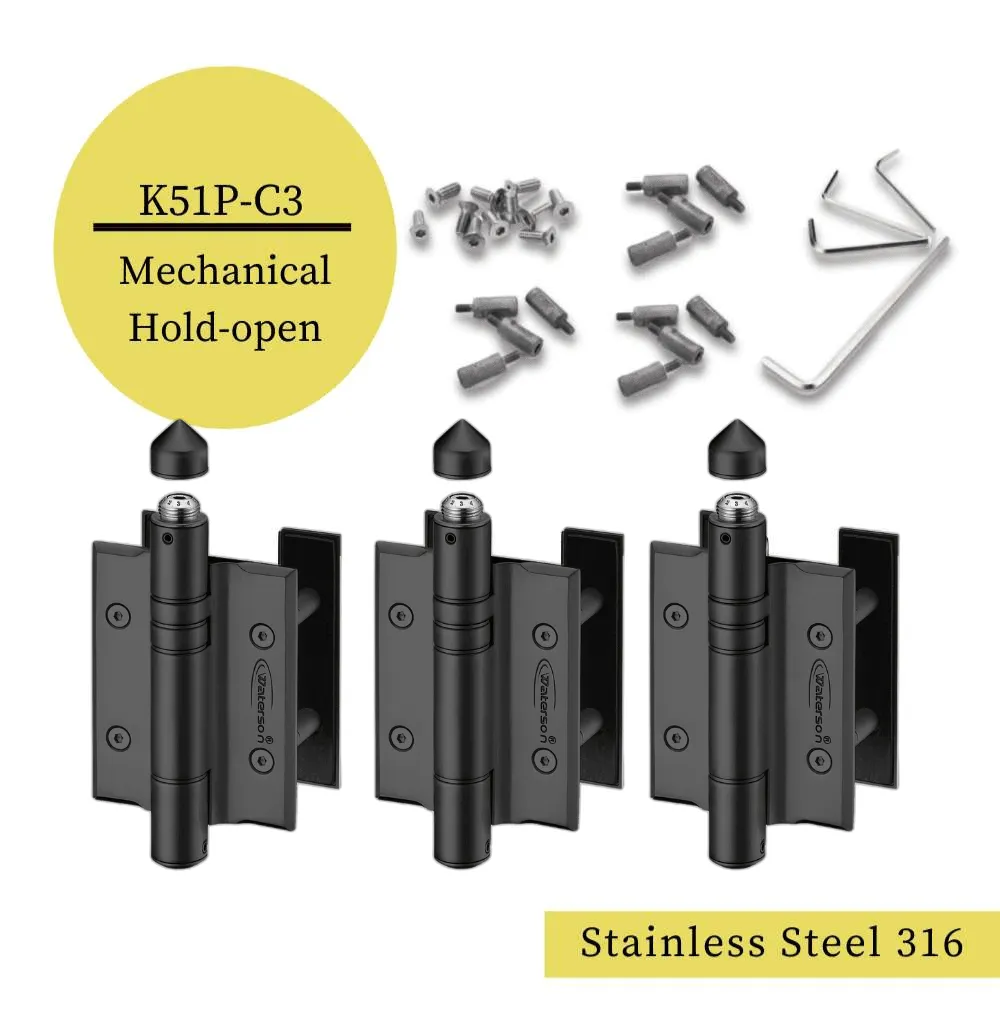Self Closing Gate Hinges for Pool | Stainless Marine Hinges | 7ft | K51P-316-C3 | 3 Pack