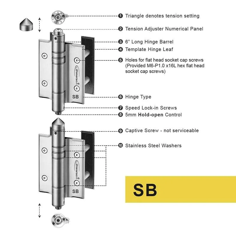 Self Closing Gate Hinges for Pool | Stainless Marine Hinges | 7ft | K51P-316-C3 | 3 Pack