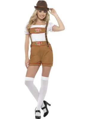Sexy Bavarian Beer Girl Oktoberfest Lederhosen Costume Brown