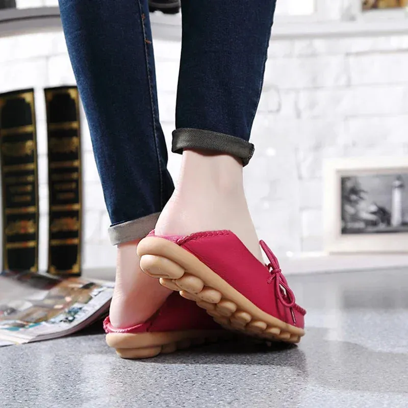 Shoes Women Moccasins Flats  Woman Loafers Genuine Leather Female Shoes Slip On Ballet Nurse