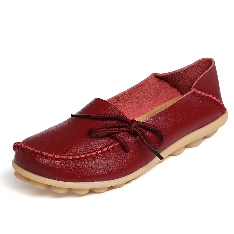 Shoes Women Moccasins Flats  Woman Loafers Genuine Leather Female Shoes Slip On Ballet Nurse