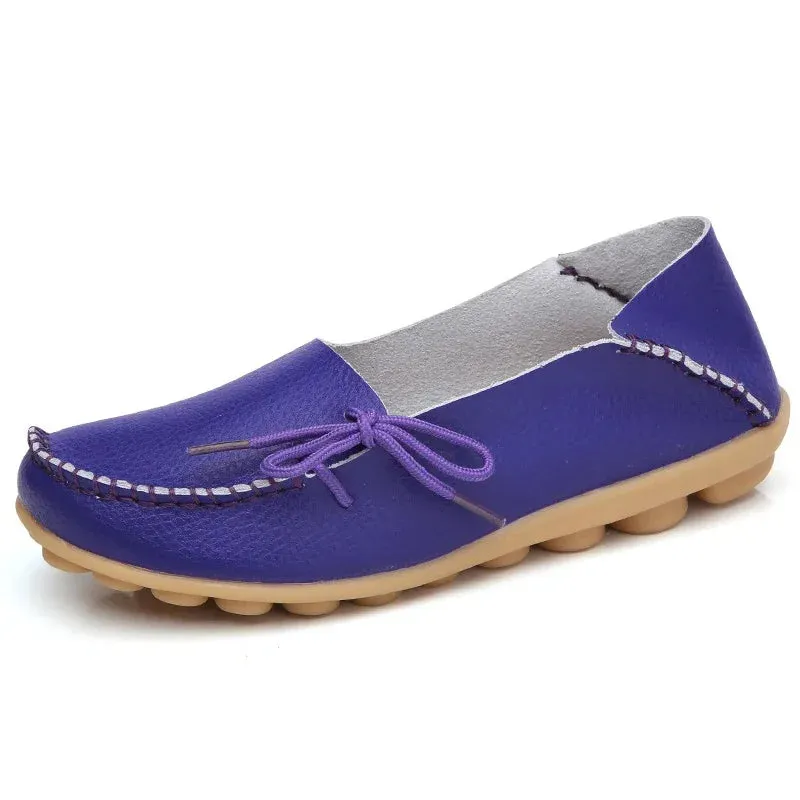 Shoes Women Moccasins Flats  Woman Loafers Genuine Leather Female Shoes Slip On Ballet Nurse