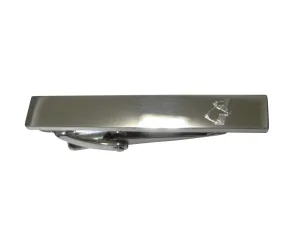 Silver Toned Etched Sleek Koala Skinny Tie Clip
