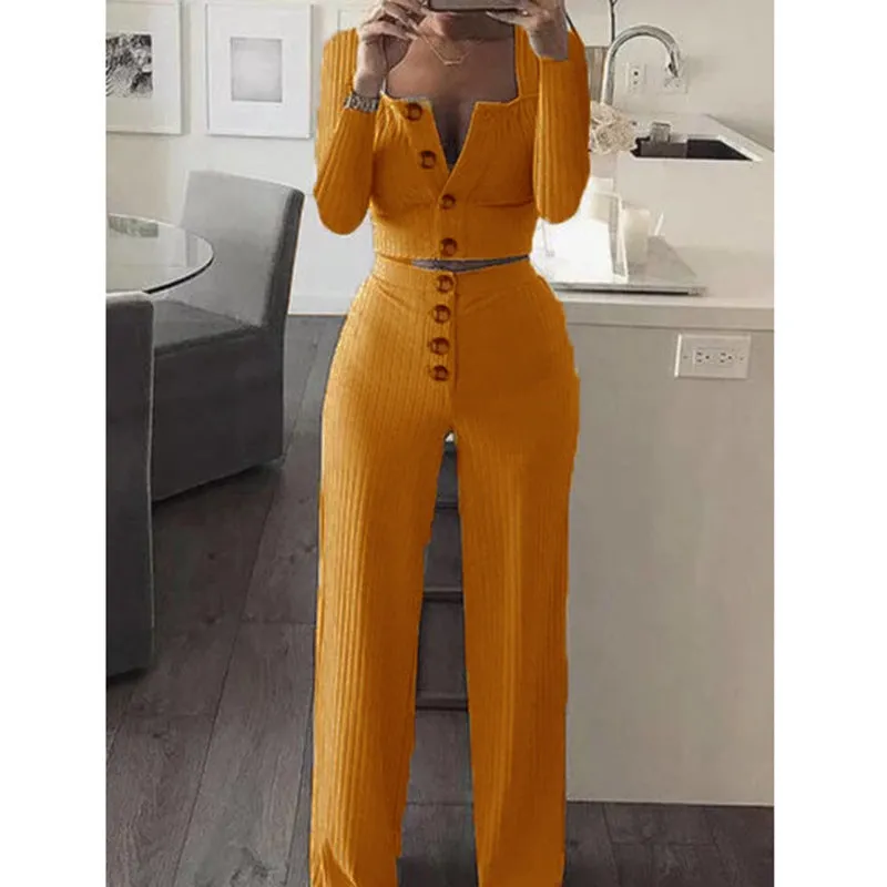 Sophisticated Ribbed Long-Sleeve Cardigan and High-Waist Pants Set