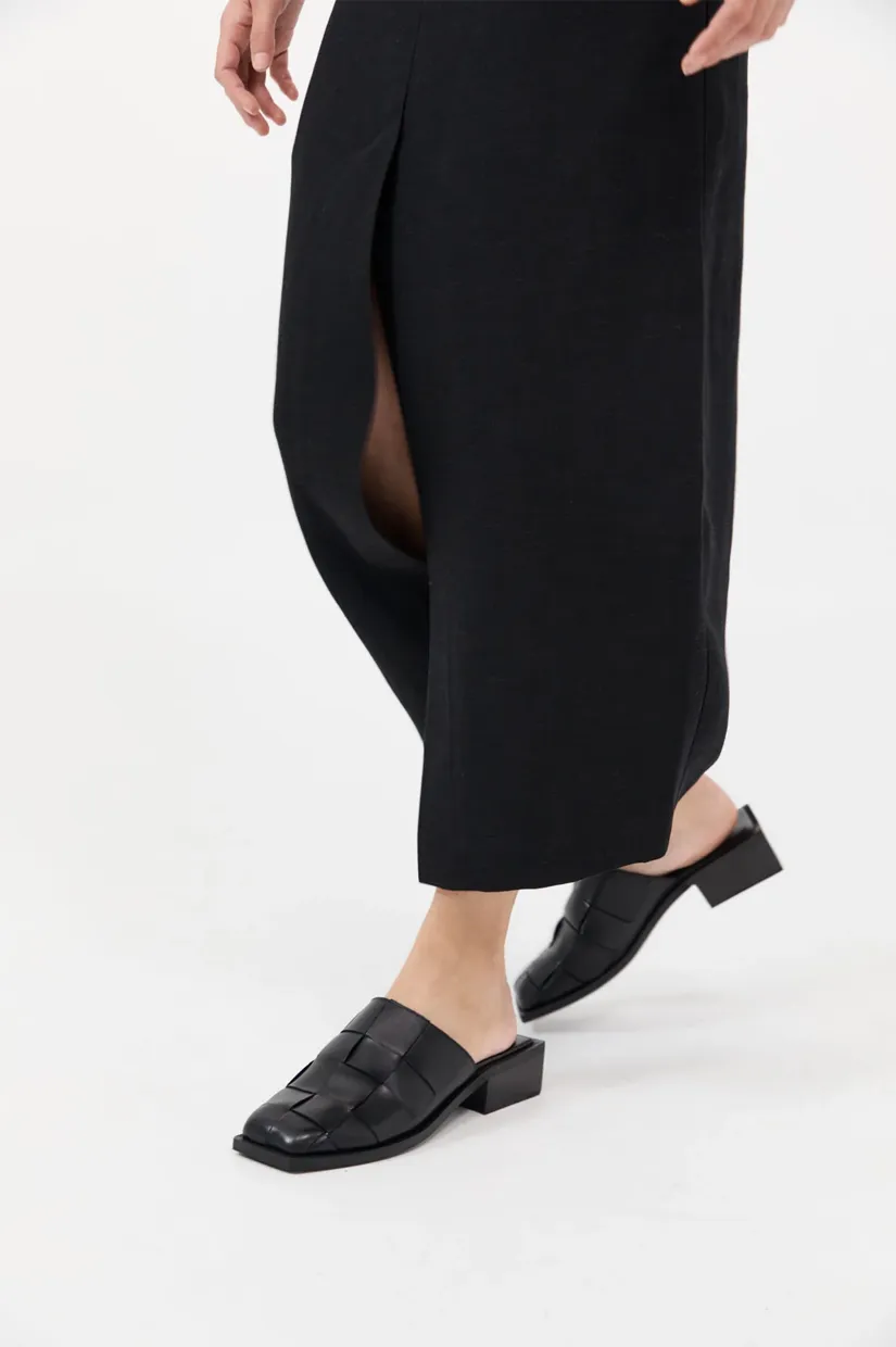 St. Agni Woven Mules - Black