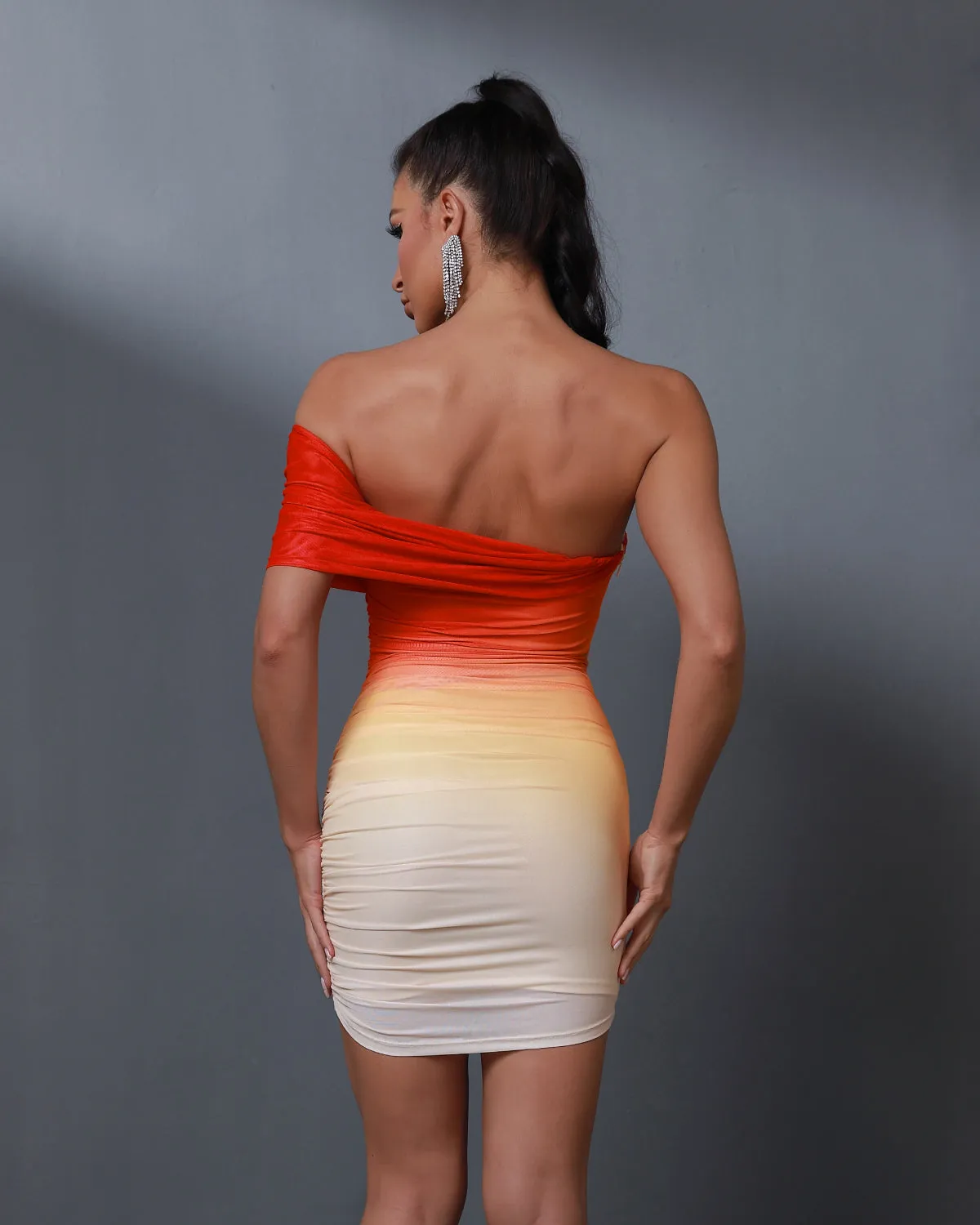Strapless Gradient Mini Bodycon Dress