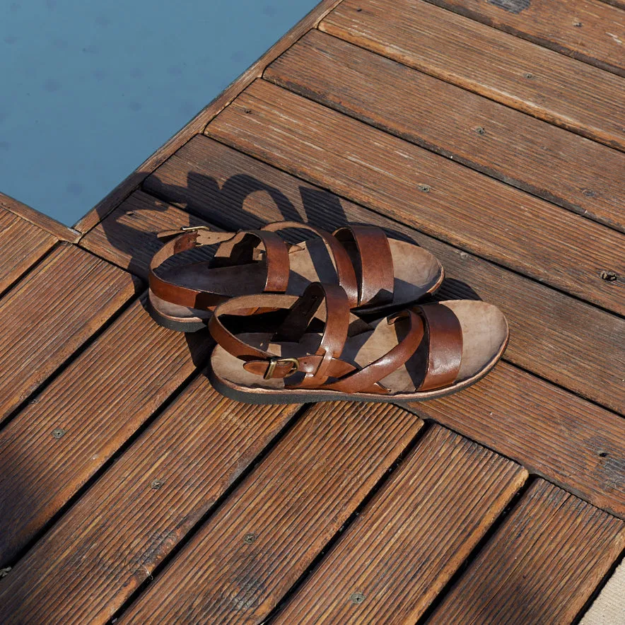 STRIPS MAHOGANY SANDALS