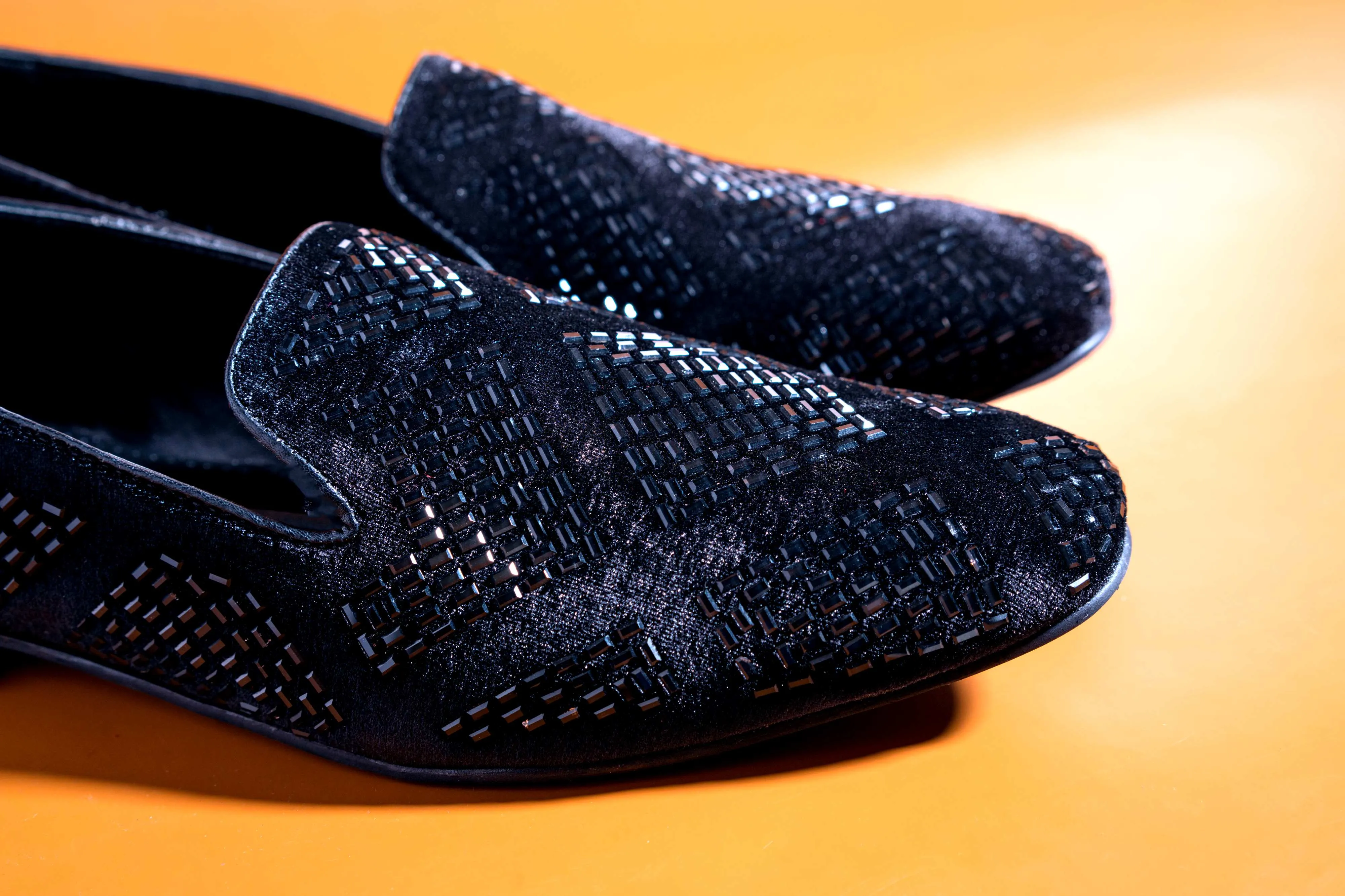 Stylish Black Studded Moccasins Men's Fashion Wedding Rivet Leather High Quality Slip On Flat Loafer-Jonas Paramount
