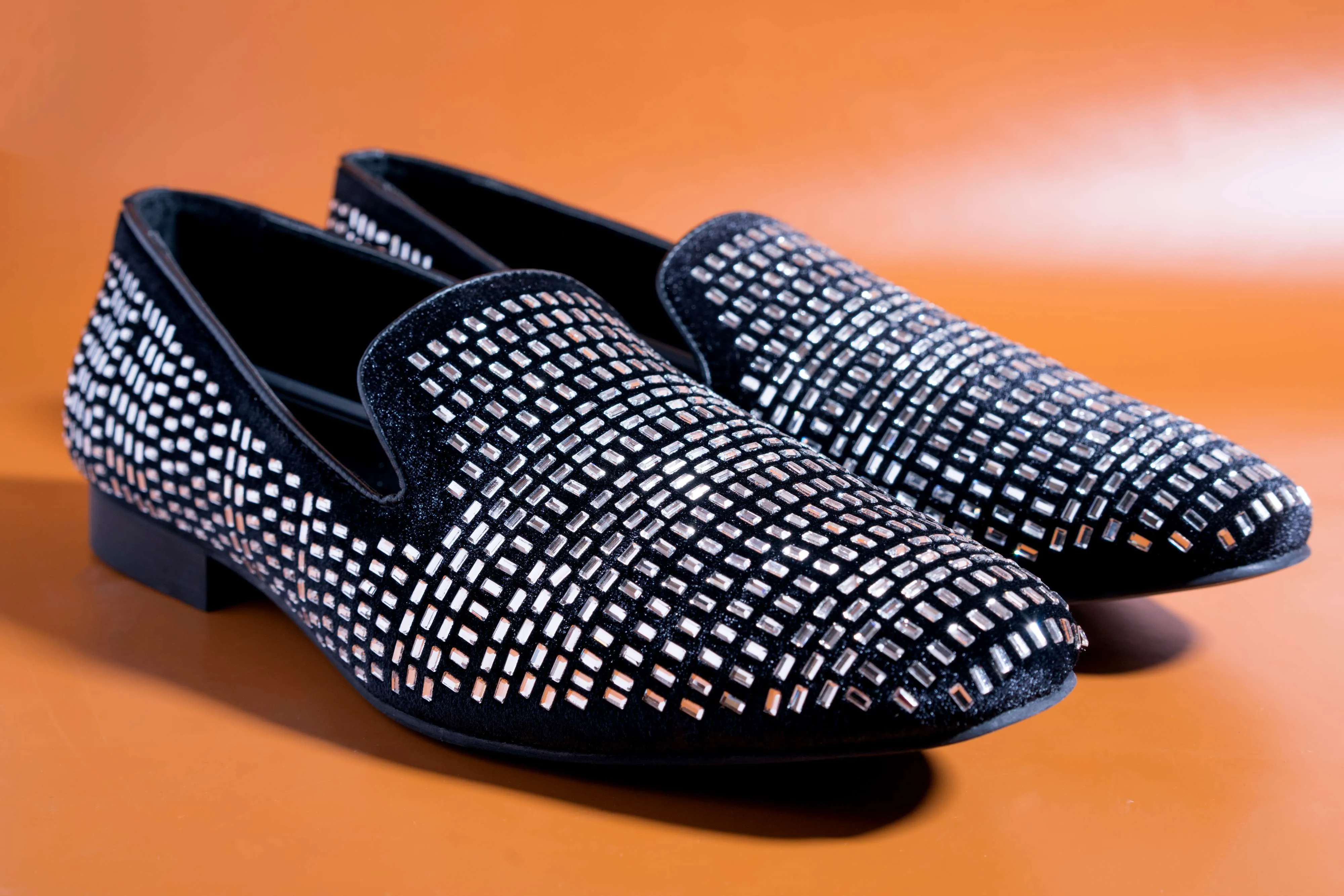 Stylish Men's Fashion Wedding Imported Studded Silver Moccasins High Quality Slip On Flat Loafer-JonasParamount