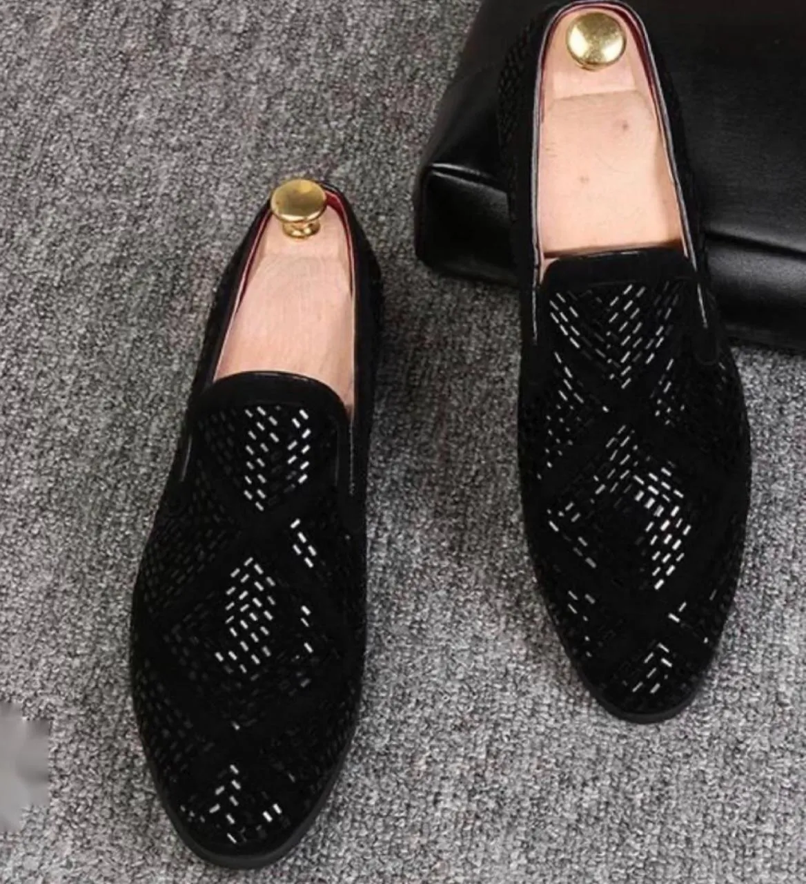 Stylish Studded Moccasins Men's Fashion Wedding Revert High Quality Slip On Flat Loafer-JonasParamount