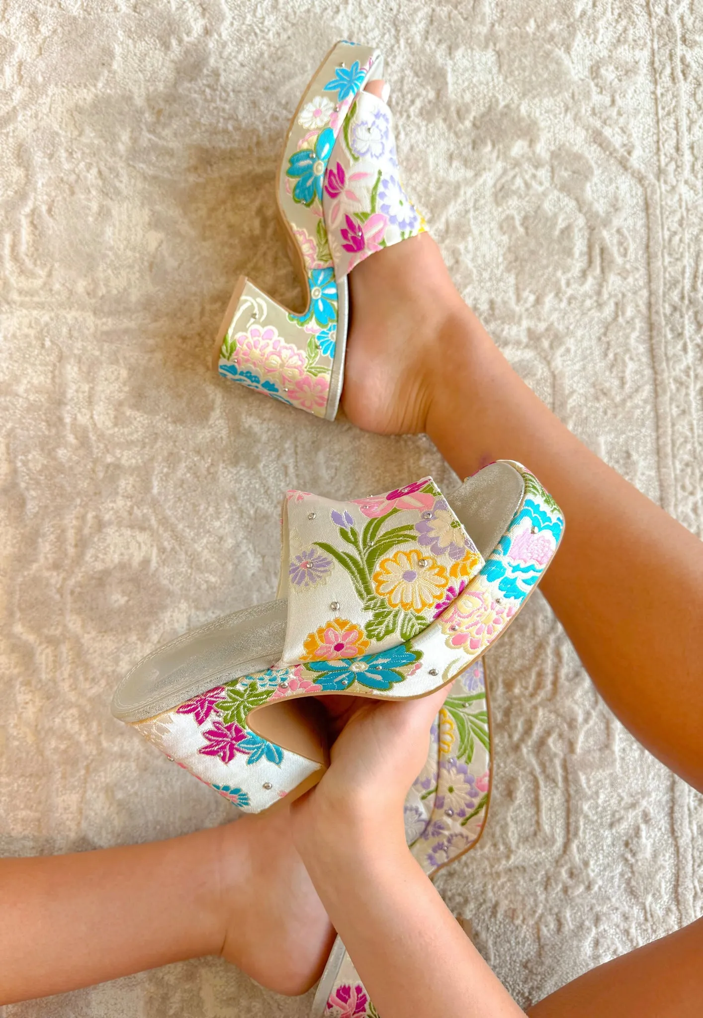 Summer Floral Wedge Sandal