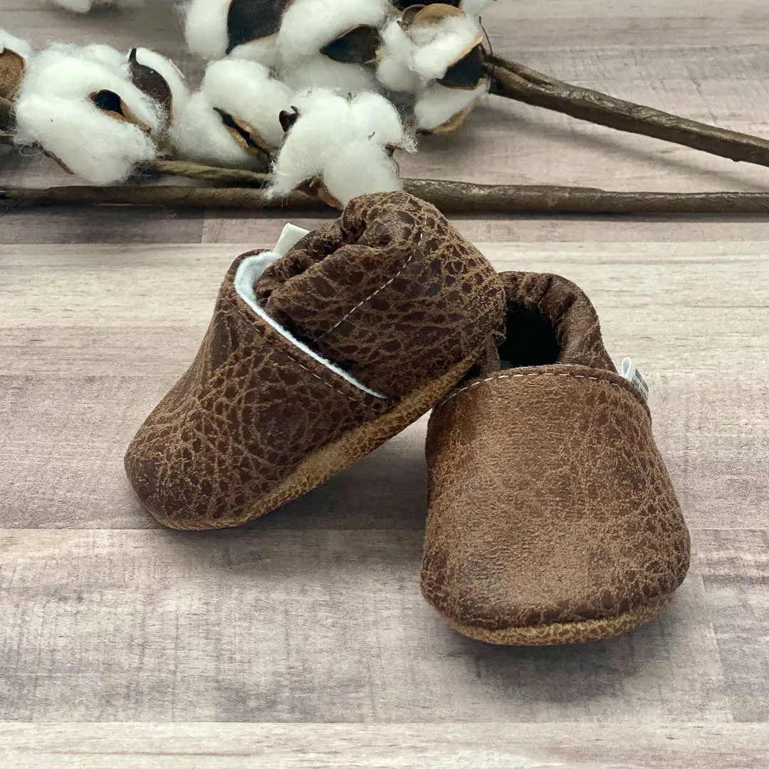 Trendy Baby Mocc Shop - Baby Shoe, Chocolate Suede Moccasins