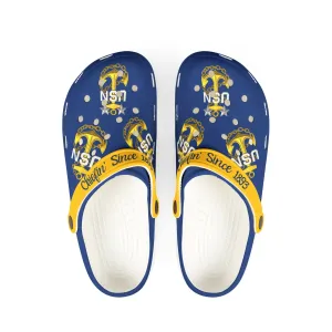 USN Chiefin Since 1893 Clogs | Navy Chief Anchor Clogs, Comfortable EVA Foam Slip On Shoes, Military Themed Clogs for Navy Pride
