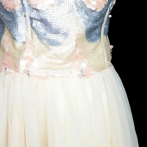 Valerie Tolosa Sweet Pea Sequin Carnation Sweetheart Neckline Princess Dress