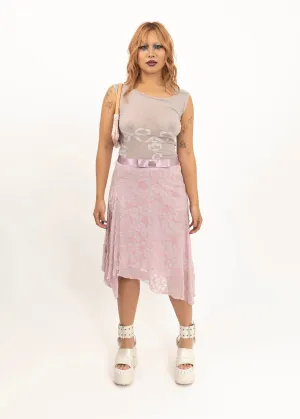 Velvet burnout floral skirt
