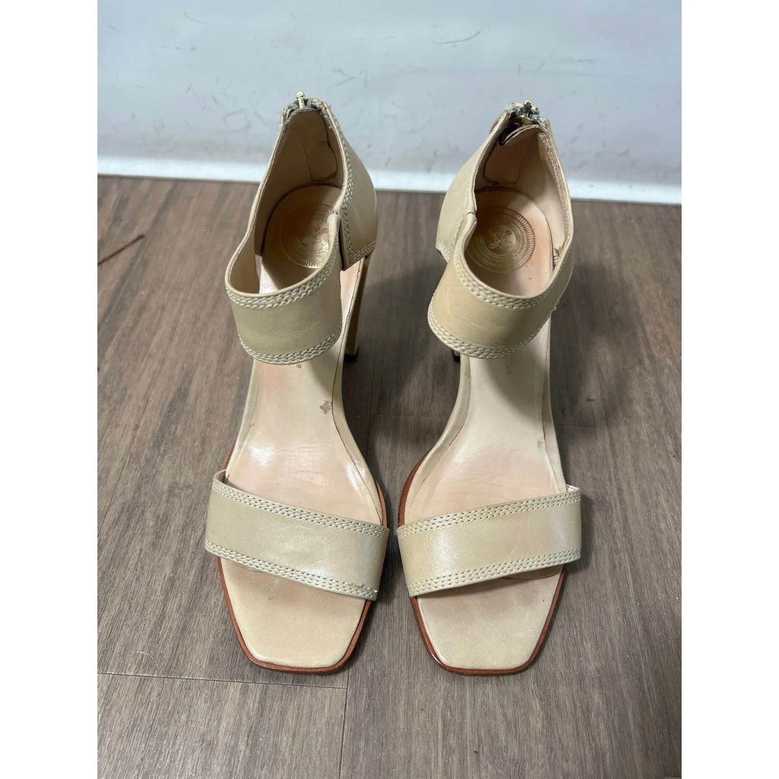 Vero Cuoio Modern Vintage Nude Leather Sandal Sz 36 (5.5)